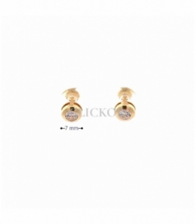 PENDIENTES BEBE ORO 18KT CON CIRCONITA