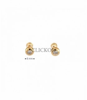 PENDIENTES BEBE ORO 18KT CON CIRCONITA
