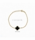 PULSERA ORO 18KT CON TREBOL DE ONIX