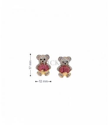 PENDIENTES ORO 18KT OSITO CIRCONITAS