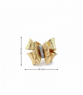 ANILLO ORO BICOLOR 18KT LAZO CIRCONITAS