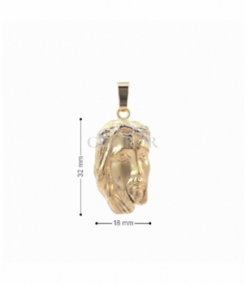 COLGANTE ORO BICOLOR 18KT CRISTO