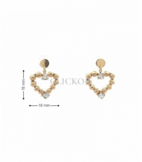 PENDIENTES CORAZON ORO 18KT CIRCONITAS