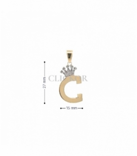 COLGANTE ORO BICOLOR 18KT LETRA C