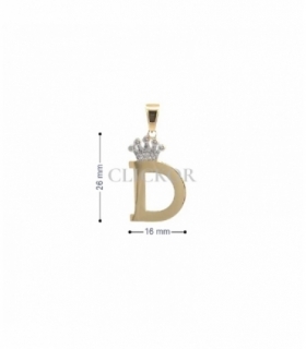 COLGANTE ORO BICOLOR 18KT LETRA D