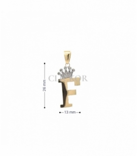 COLGANTE ORO BICOLOR 18KT LETRA F