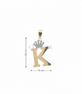 COLGANTE ORO BICOLOR 18KT LETRA K