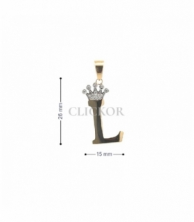 COLGANTE ORO BICOLOR 18KT LETRA L