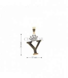 COLGANTE ORO BICOLOR 18KT LETRA Y