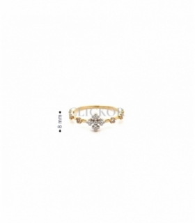 ANILLO ORO BICOLOR 18KT CON CIRCONITAS