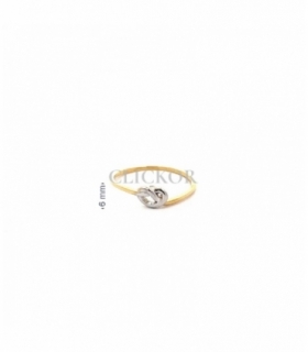 ANILLO ORO BICOLOR 18KT CORAZON