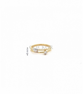 ANILLO ORO BICOLOR 18KT CIRCONITA