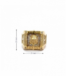 SELLO ORO 18KT LEON GRECA CIRCONITAS