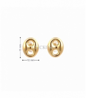 PENDIENTES GRANO DE CAFE ORO 18KT