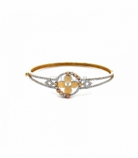 PULSERA ORO 18KT ZIRCONITA FLOR
