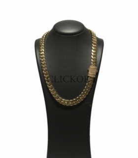 CADENA CUBANA ORO 18KT CON CIRCONITAS