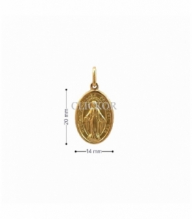 COLGANTE ORO 18KT VIRGEN MEDALLA MILAGRO