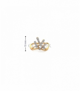ANILLO ORO BICOLOR 18KT CON CIRCONITAS