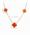 COLLAR ORO 18KT FLORES NARANJAS