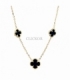COLLAR ORO 18KT FLORES ONIX