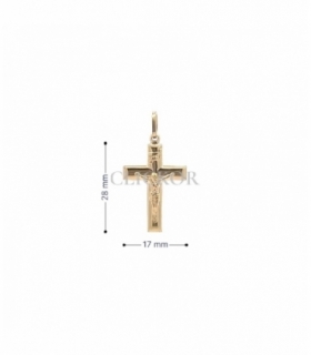 COLGANTE CRUZ CON CRISTO ORO 18KT