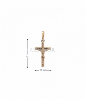COLGANTE CRUZ CON CRISTO ORO 18KT