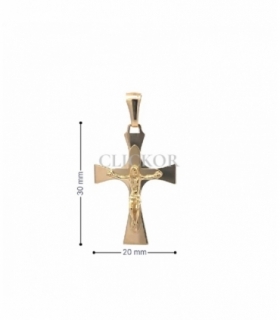COLGANTE CRUZ CON CRISTO ORO 18KT