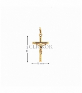 COLGANTE CRUZ CON CRISTO ORO 18KT