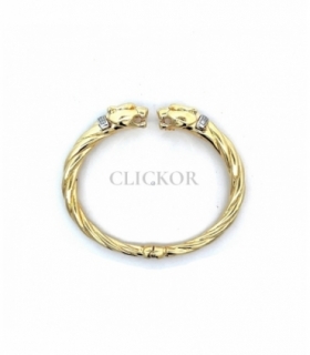 PULSERA PANTERAS BICOLOR ORO 18KT