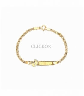 PULSERA BEBE ORO BICOLOR 18KT PIES