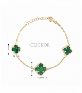 PULSERA ORO 18KT TREBOL DE JADE