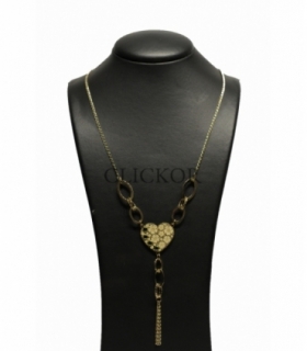 COLLAR ORO 18KT CORAZON CIRCONITAS VERDE