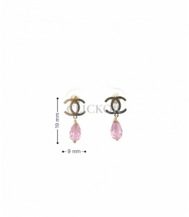 PENDIENTES ORO 18KT PIEDRAS ROSAS