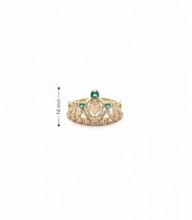 ANILLO ORO 18KT CORONA ESTRELLA CIRCONIT