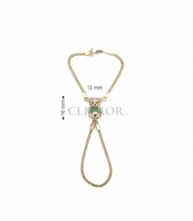 SEGUNDA MANO PASAMANO ORO 18KT OSO CON CIRCONITAS