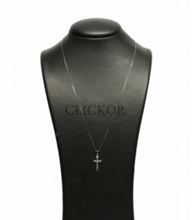 COLGANTE BRIANTE CRUZ ORO BLANCO 18KT