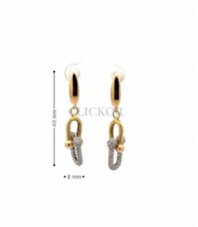 PENDIENTES BICOLOR ORO 18KT CIRCONITAS