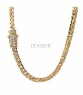 CADENA CUBANA ORO 18KT CIRCONITAS