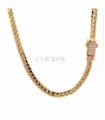 CADENA CUBANA ORO 18KT CIRCONITAS