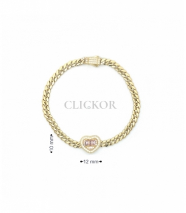 PULSERA ORO 18KT CORAZON CON CIRCONITAS