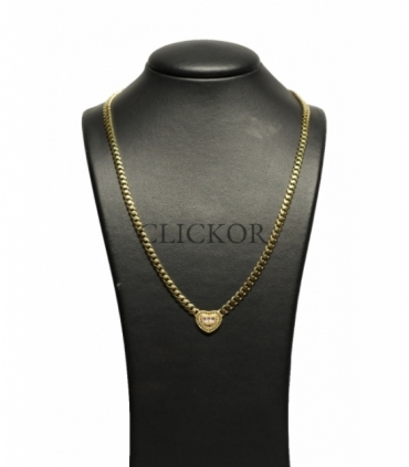 COLLAR CORAZON ORO 18KT CON CIRCONITAS