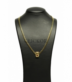 COLLAR OSO ORO 18KT CON CIRCONITAS