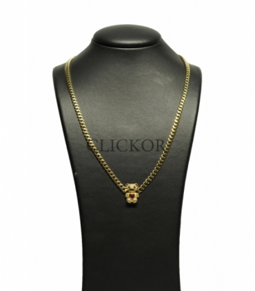 COLLAR OSO ORO 18KT CON CIRCONITAS