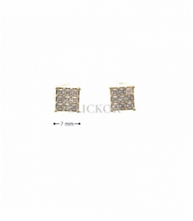 PENDIENTES CUADRADOS ORO 18KT CIRCONITAS
