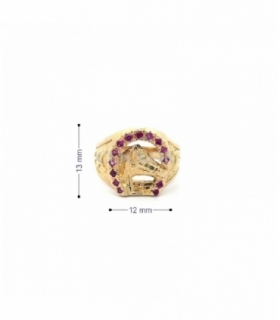 SELLO ORO 18KT CABALLO CON CIRCONITAS