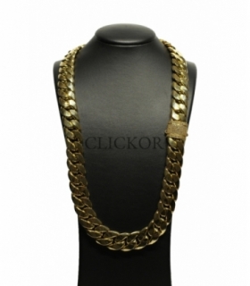 CADENA CUBANA ORO 18KT CON CIRCONITAS