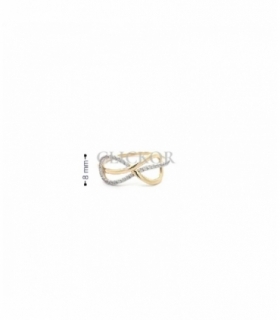 ANILLO INFINITO ORO BICOLOR 18KT