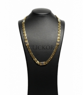 CADENA ORO BICOLOR 18KT MEDUSA GRECA