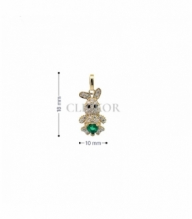 COLGANTE CONEJO ORO 18KT CON CIRCONITAS