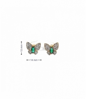 PENDIENTES MARIPOSAS ORO 18KT CIRCONITAS